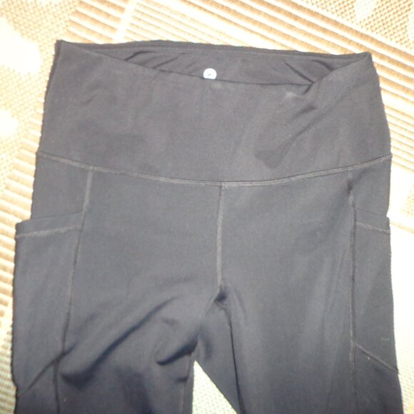 90° DEGREE BY REFLEX Leggings L Black Side Pockets Stretchy Surge Stitching - Picture 9 of 15
